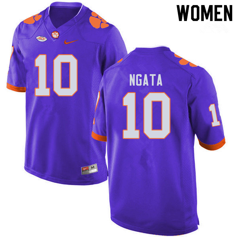 Women #10 Joseph Ngata Clemson Tigers College Football Jerseys Sale-Purple - Click Image to Close